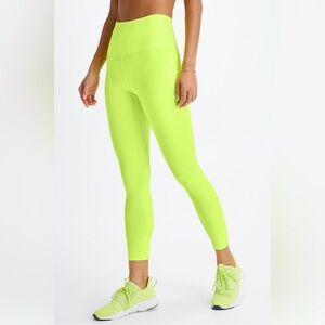 NWT Fabletics Bright Neon PureLuxe High-Waist 7/8 Leggings - Size L